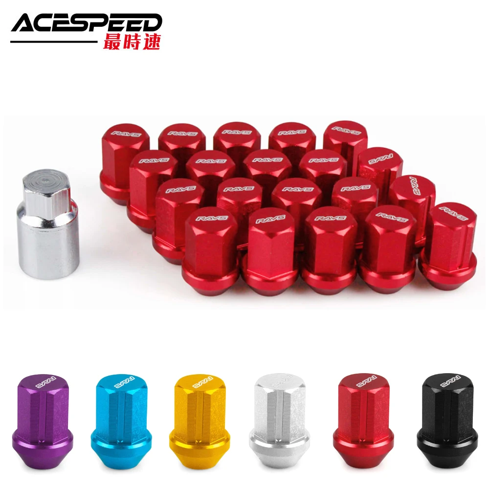 Rays Performace Alloy Aluminum Wheel Lock Nuts Racing Lug Nuts Length 35MM