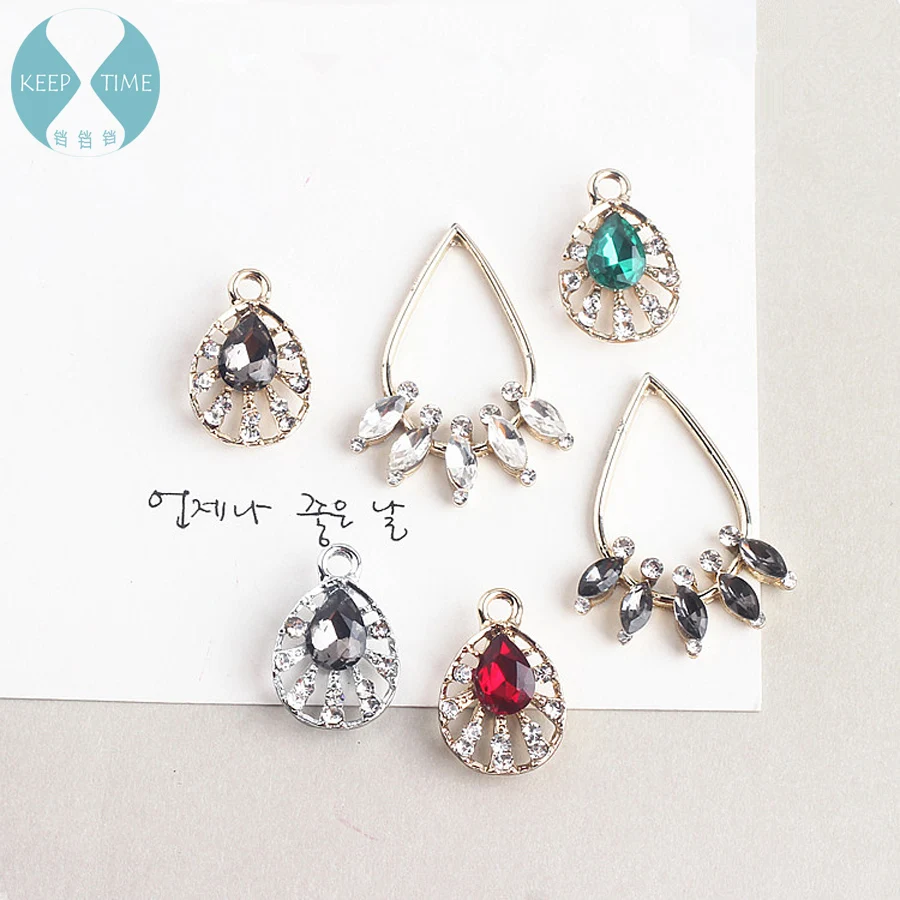 

Diy jewelry accessories alloy water droplets studded shell studded with hanging earrings earrings pendant material pendants