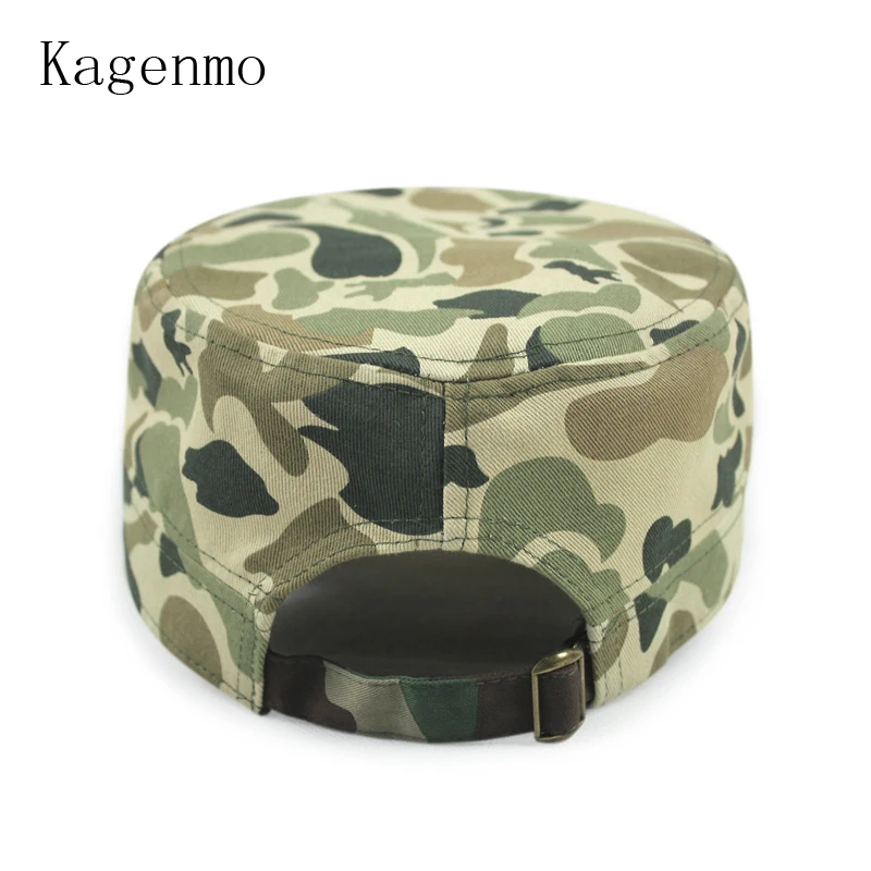 Kagenmo New Style Cotton Spring And Summer Camouflage Army Hat Fashion Flat Top Military Hats Male Female Baseball Cap