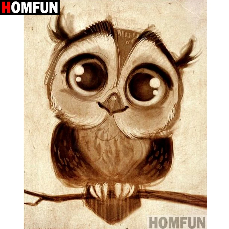 

HOMFUN Full Square/Round Drill 5D DIY Diamond Painting "Cartoon owl" Embroidery Cross Stitch 3D Home Decor A10600