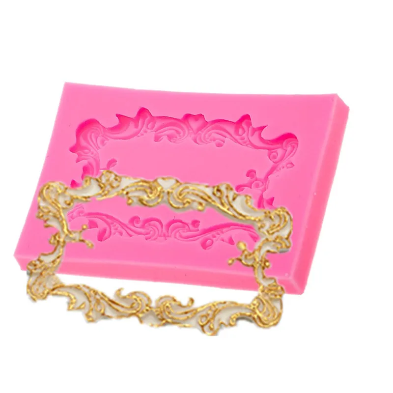 

European-style lace retro frame candy silicone cake mold handmade chocolate mold DIY baking tool cake dessert decoration mold