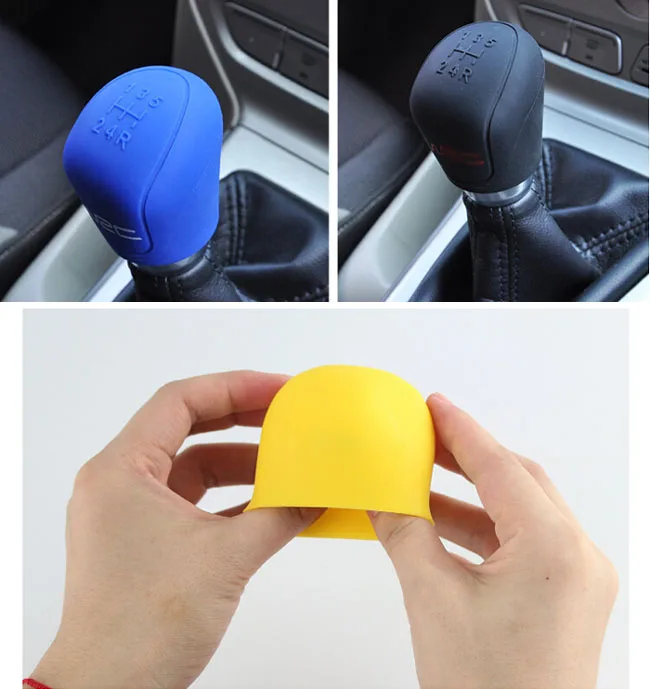 Fit For Ford Focus 2 3 MK2 MK3 Fiesta Handbrake Gear Head Shift Knob Silicone Cover Skin 2009 2010 2011 2012 2013 2014 2015