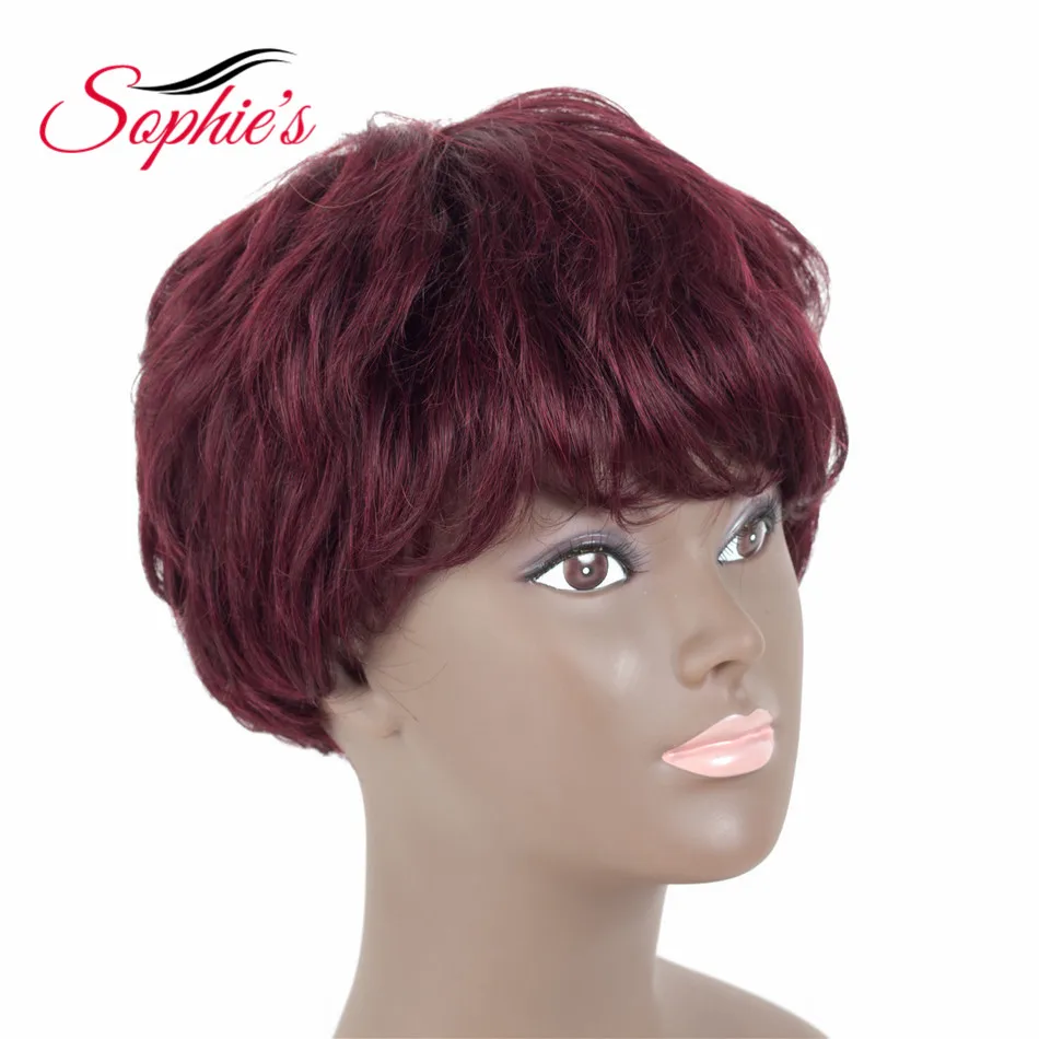 Sophie's Short Human Hair Wigs Non-Remy Human Hair Brazilian For Women Natural Wave Honey Wigs Free Shipping 1B,99J 65g