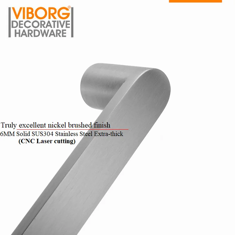 VIBORG Deluxe 256mm Solid 304 Stainless Steel Modern Kitchen Cabinet Cupboard Door Wardrobe Handles Drawer Pull Handle, SV728