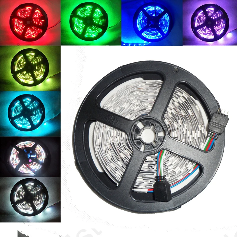 

50reels/lot 24V 5050 RGB LED Strip 5M 300Led SMD Flexible tape light 60led/M non-waterproof Lorry Carvan Boat Camp cabinet