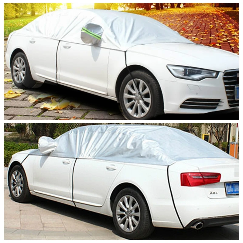 Car Half Covers Sunshade Styling Foil Waterproof Thicken Snow Shield Anti-UV Snow Protection For Opel Astra Volkswagen VW golf 4