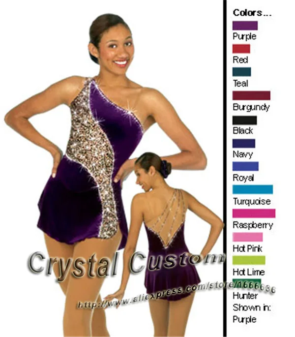 

Beautiful Girls Ice Skating Dresses With Spandex Graceful New Brand Figure Skating Competition Dress Custom DR2673