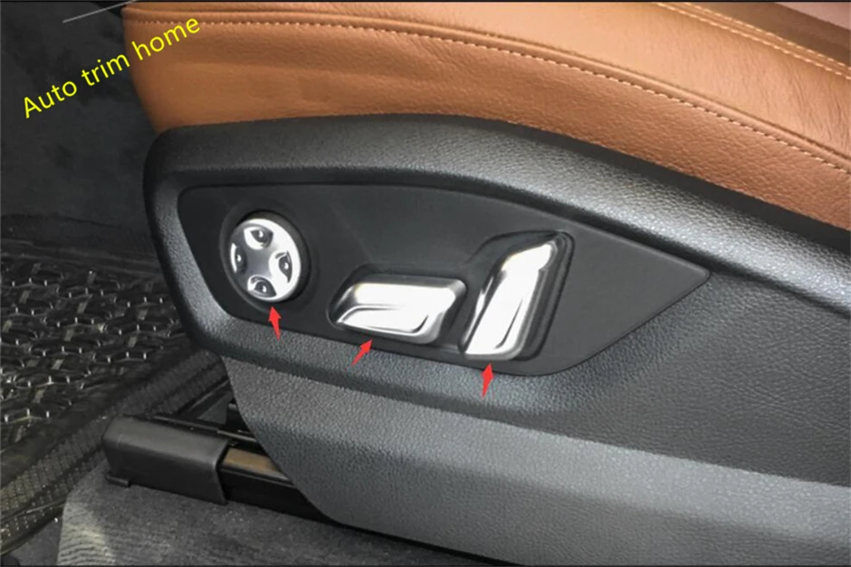 ABS Pearl Chrome Seat Backrest Chair Adjustment Handle Button Cover Trim Fit For Audi Q7 2016 2017 2018 Auto Accessories