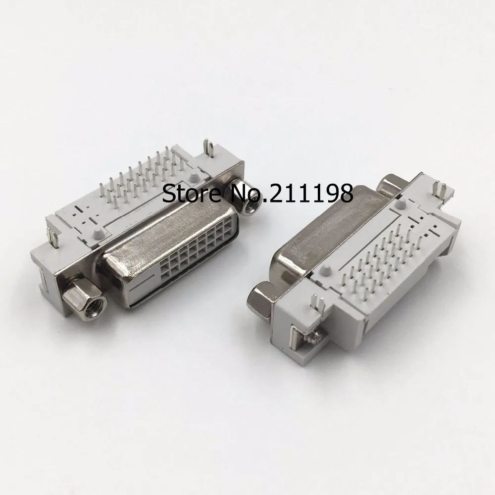 5Pcs/Lot Dvi 24+1 Socket Female Head 90 Degrees Dvi Bending Welding Plate Connector Serial