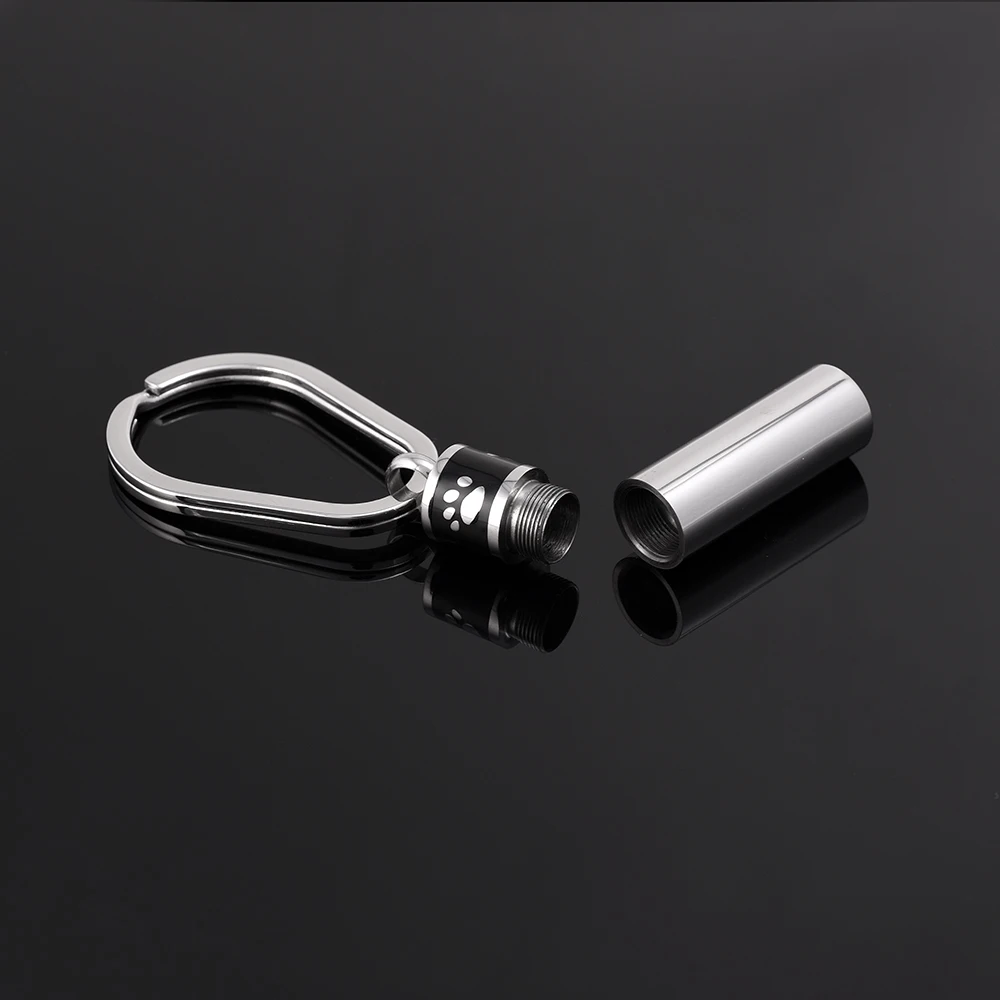 Wholesale Factory Price  Paw Printed Cylinder Keepsake Urns Dog Cat Memorial Cremation Jewlery Key chain  Urn Pendant  Charm