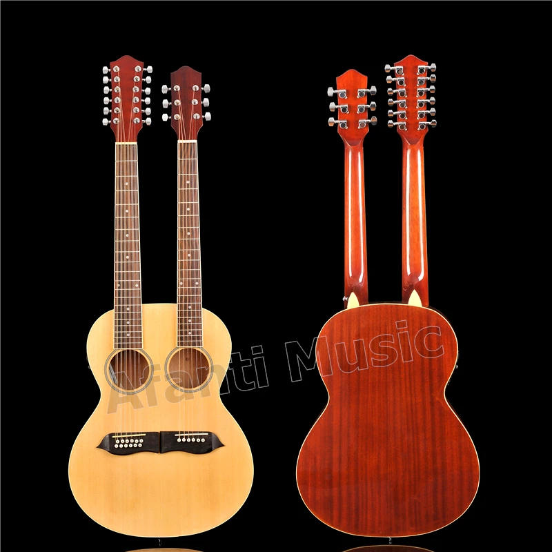 

Afanti Music Double Neck 12+6 strings Acoustic guitar with EQ (ADN-1215)