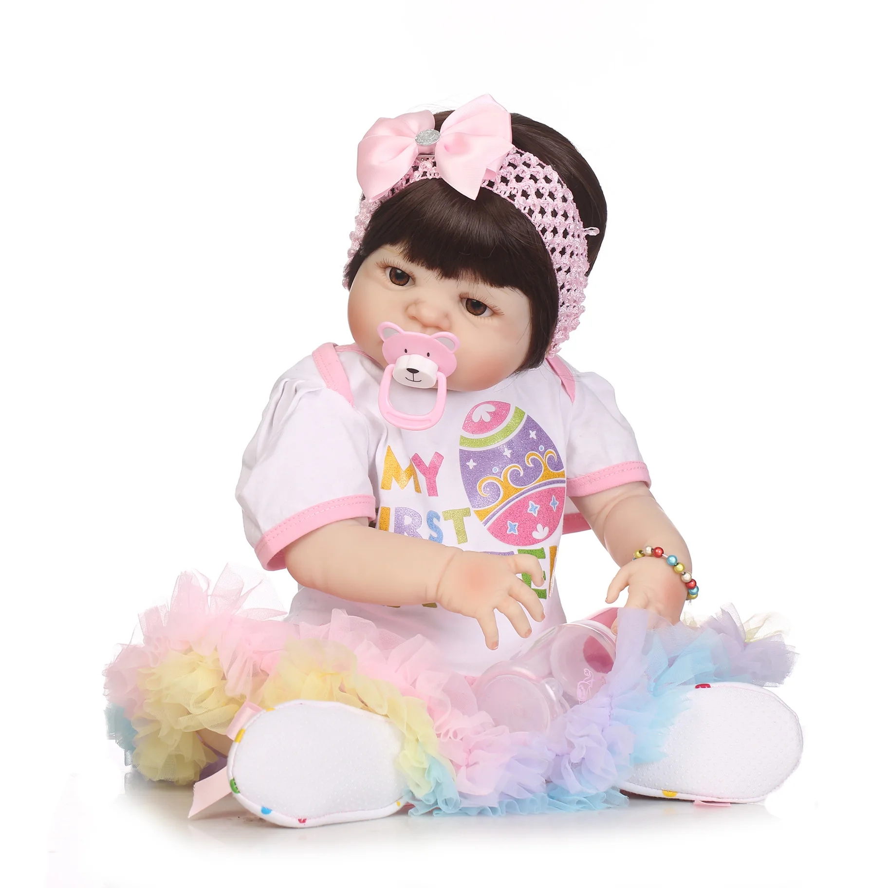 

Soft Silica gel Doll 56cm Reborn Baby Appease Doll Lifelike Babies play play house toy for Children's Christmas Birthday Gift