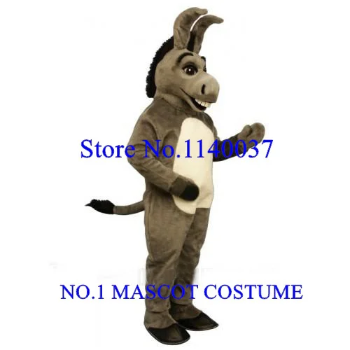 mascot  Big smiling grey donkey Mascot Costume high quality donkey theme anime cosplay costume carnival costumes fancy dress