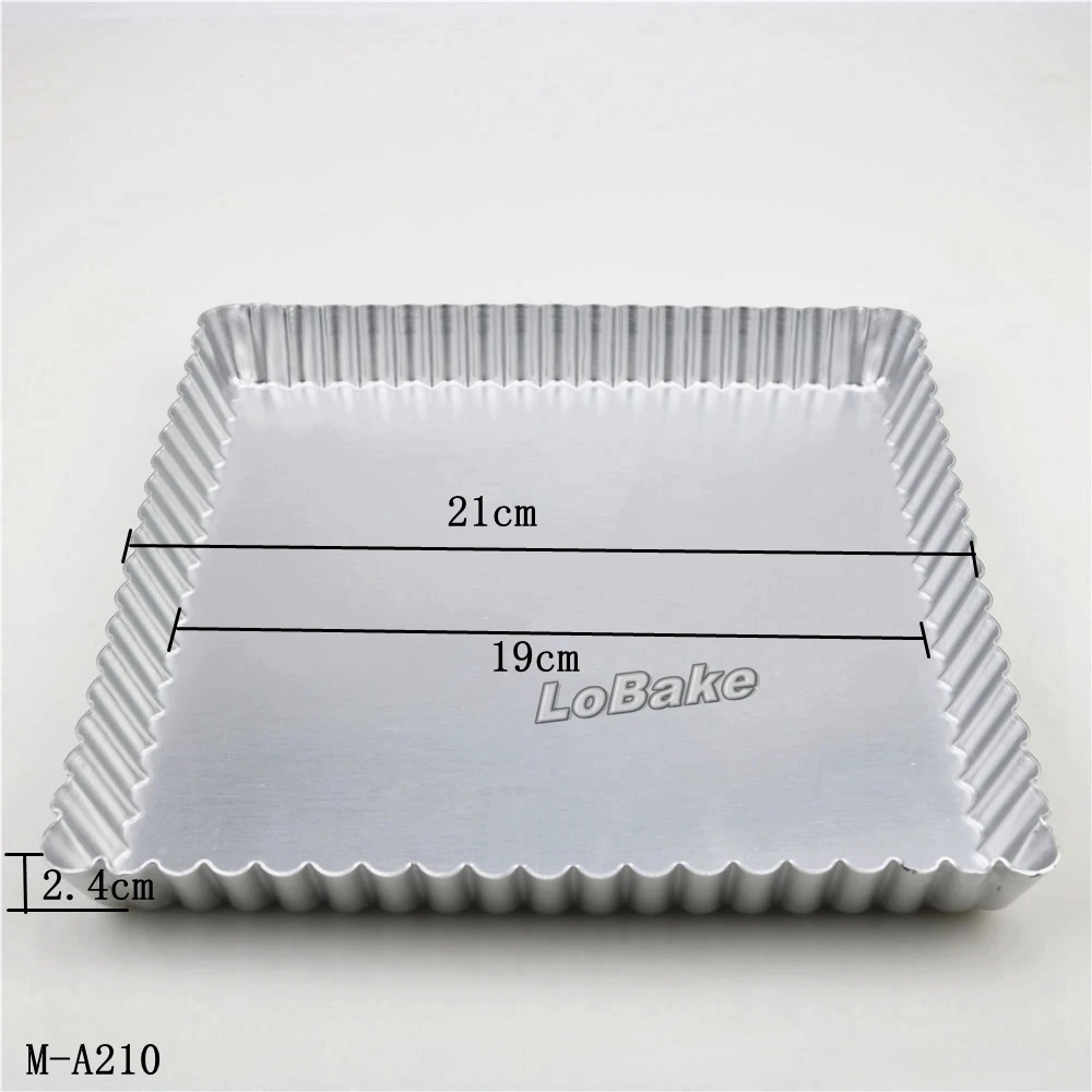 21*21*2.4cm fixed bottom aluminium anodising square chrysanthemum pie pan pizza stone pancake cheesecake mold DIY bakeware