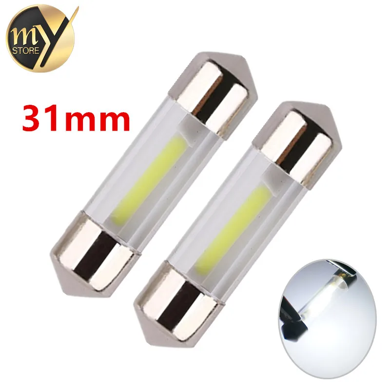 2PCS C5W COB Car Led Bulbs 31mm Car Interior Bombillas Festoon Dome Reading Light Source 12V White For Side License plate Lamp