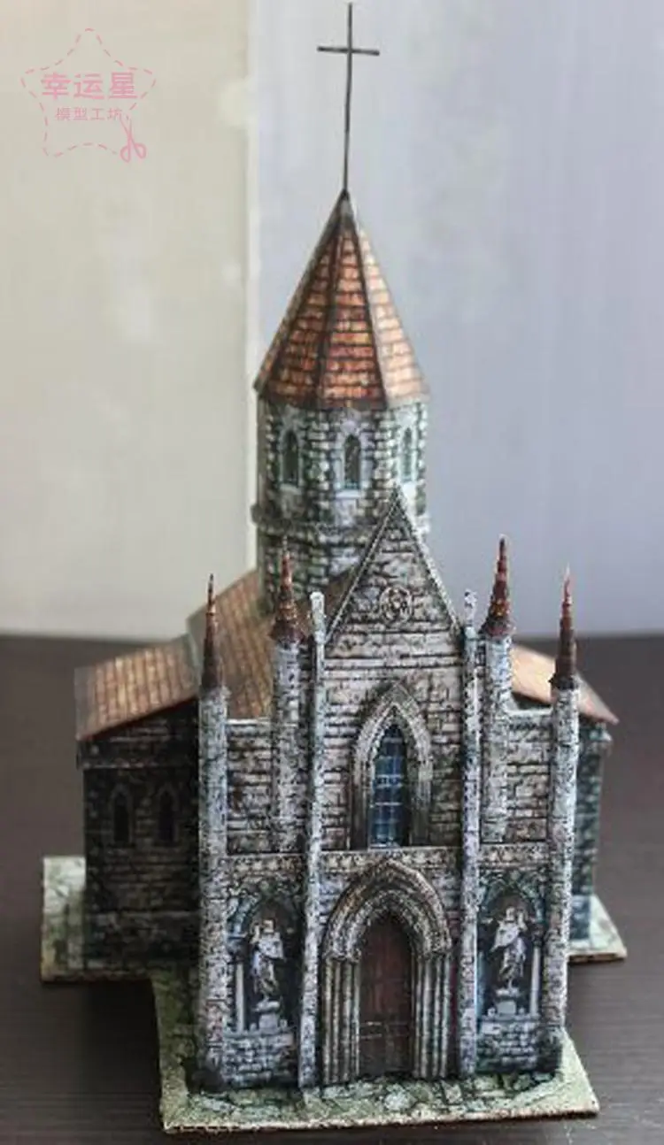 Medieval Architecture 1/87 Cathedral 3D Paper Model DIY Handmade Paper Model