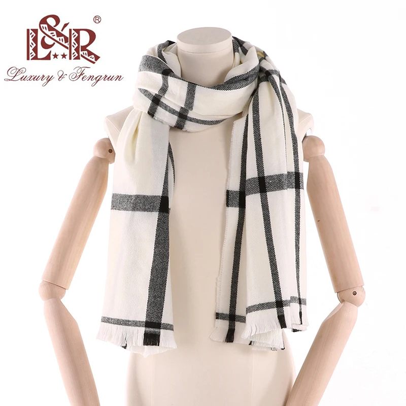 2018 Winter Scarf Women Cashmere Wool Scarves Plaid Soft Scarf for Women Wool Pashmina Winter Warm Shawls Female Poncho Excharpe