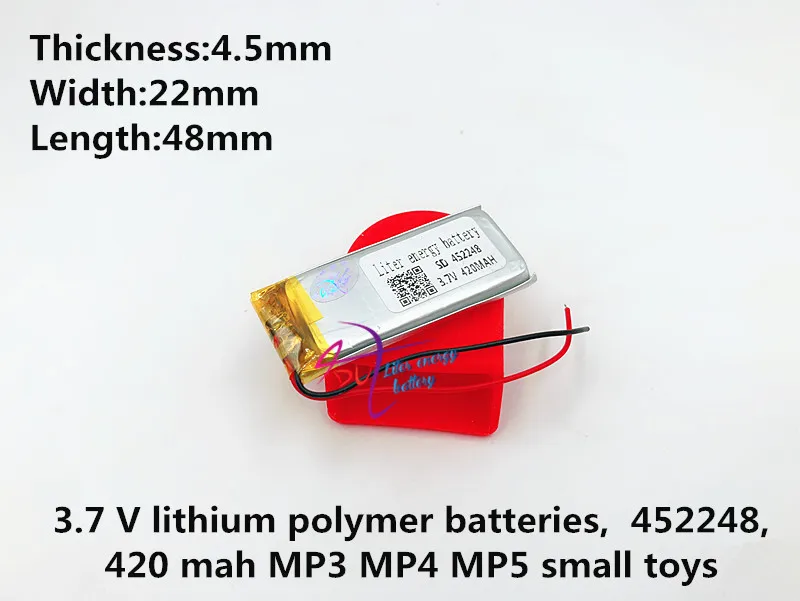 SD452248 แบตเตอรี่ลิเธียมโพลิเมอร์แบตเตอรี่ 452248 420 mAh 3.7 v lipo แบตเตอรี่