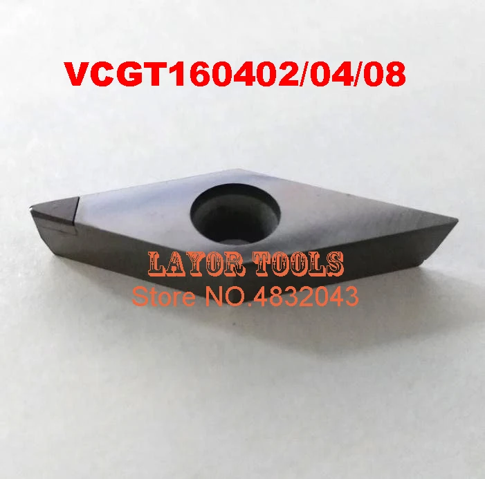 จัดส่งฟรี 2PCS VCGT160402/VCGT160404/VCGT160408 CBN แทรก, CNC CBN เพชรแทรกสำหรับเครื่องกลึงโลหะเครื่องมือแทรกสำหรับ SVJCR/SVVCN