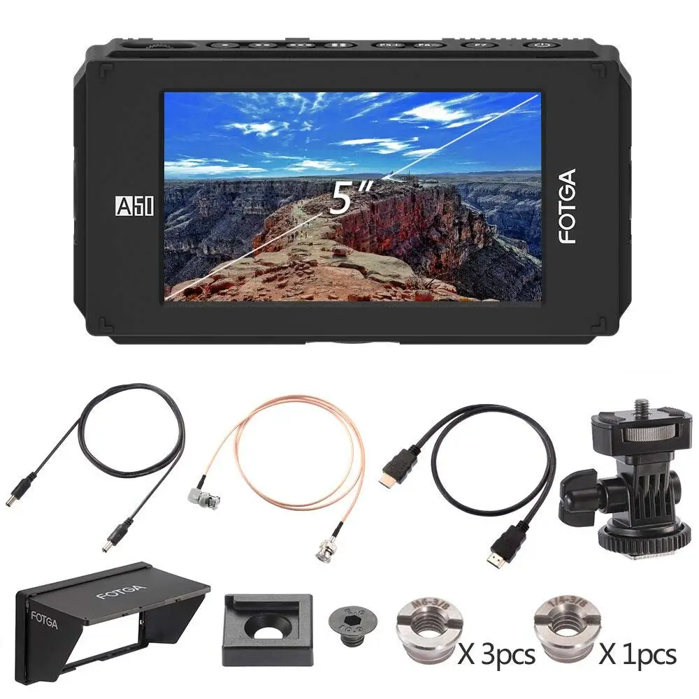 

Fotga DP500IIIS A50TLS 5" FHD Video On-Camera Touch Screen Field Monitor,3D LUT, 3G SDI 4K HDMI-compatible for A7S II GH5