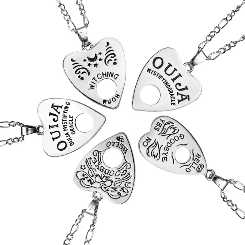 Ouija Pendant Necklace 4 Styles Women Heart Hello Necklaces Metal Statement Pendants In Jewelry Collier Femme