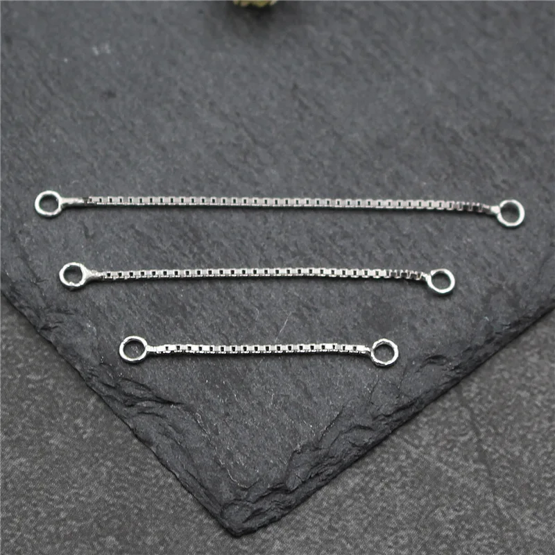 2pcs/lot 100% 925 Sterling Silver Dangle Earring Connector Chains 3cm 4cm 5cm Extension Earring Wire DIY Jewelry Making Findings