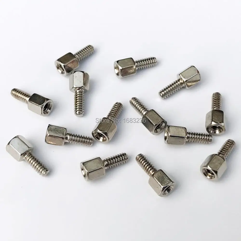 HZYUEGOU 25 Stück Messing # 4-40x5+7 M-F Stehbolzen mit Innensechskant, Abstandshalter, Schraube, Bolzen, Jackschraube, Mutter für Motherboard VGA DB9 DVI COM Port – Detail 4