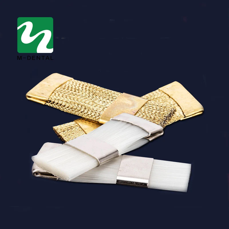 Escova plana de cobre de material dental, Limpe as Brocas Dentárias, Produto Dental, 2 cores para escolher, 2pcs