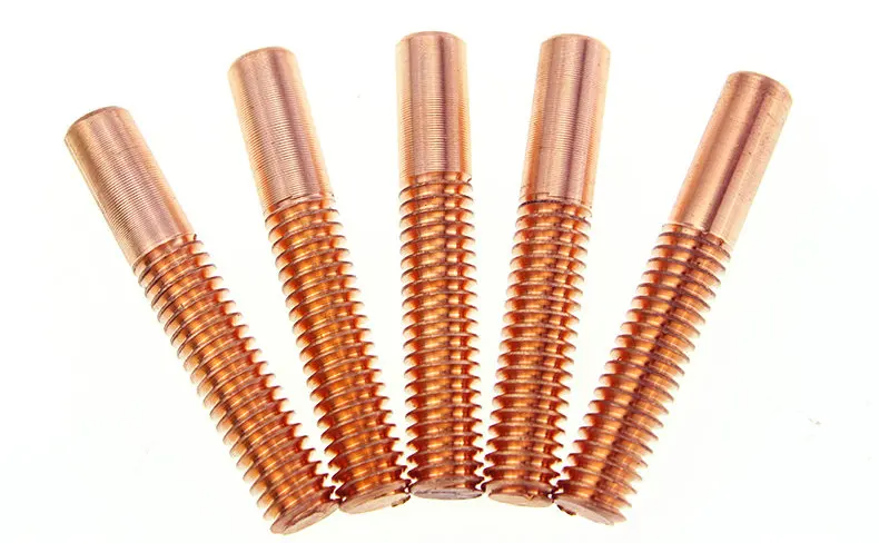 Pure Copper Tapping Electrodes for Spark EDM Thread Electrode Discharge Red Copper Screw Tooth Metric Size M2 to M20 30X50mm