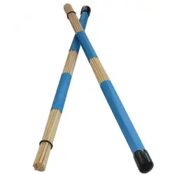 1 Pair Jazz Drum Brushes Bamboo 19 Bundles Drum Sticks with Rubber Handle for Jazz Drum Exercise