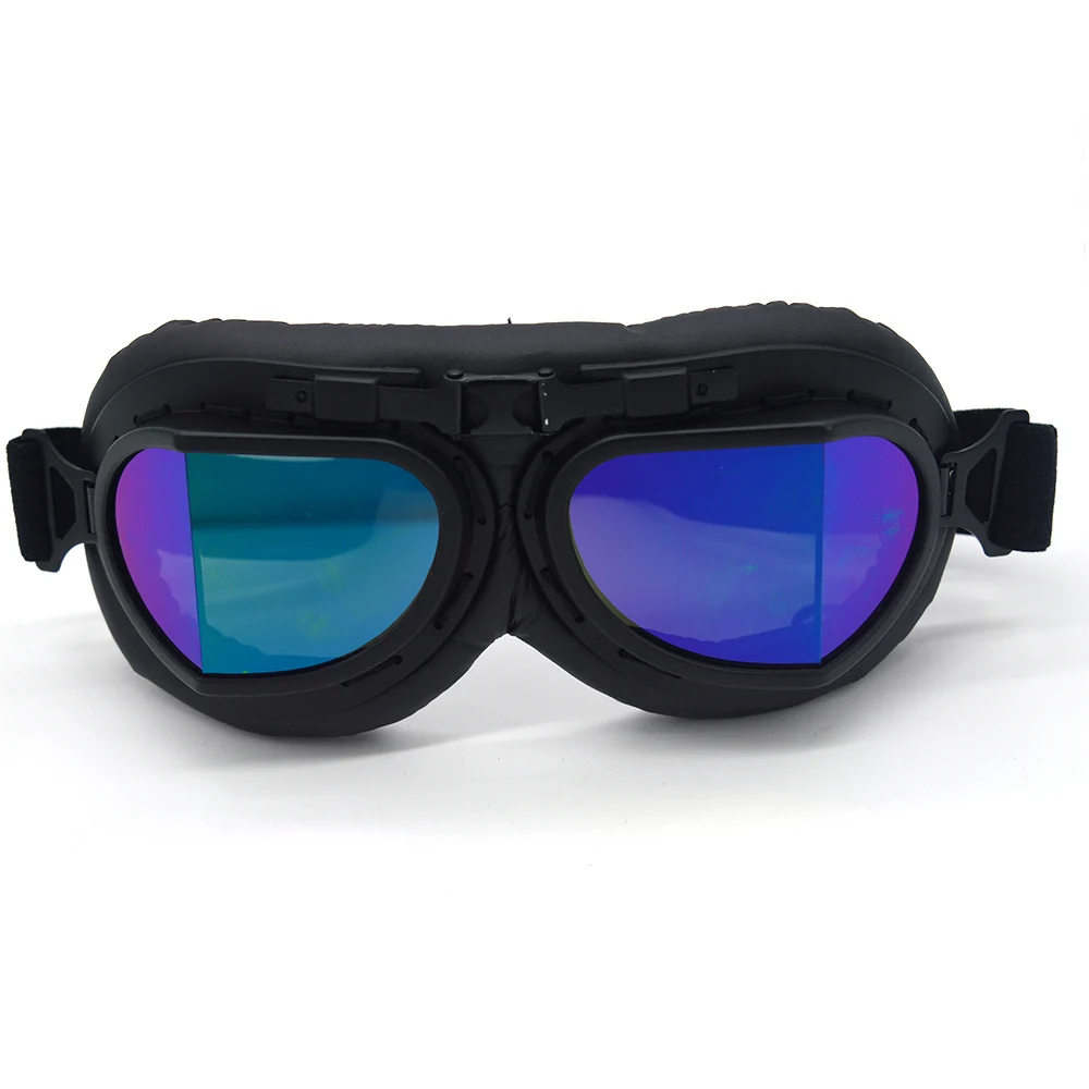 5 Màu Sắc Ống Kính Mũ Bảo Hiểm Kính Với Hút Thuốc Ống Kính Xe Máy Kính Vintage Phi Công Da Biker Cho Xe Máy Xe Đạp Kính