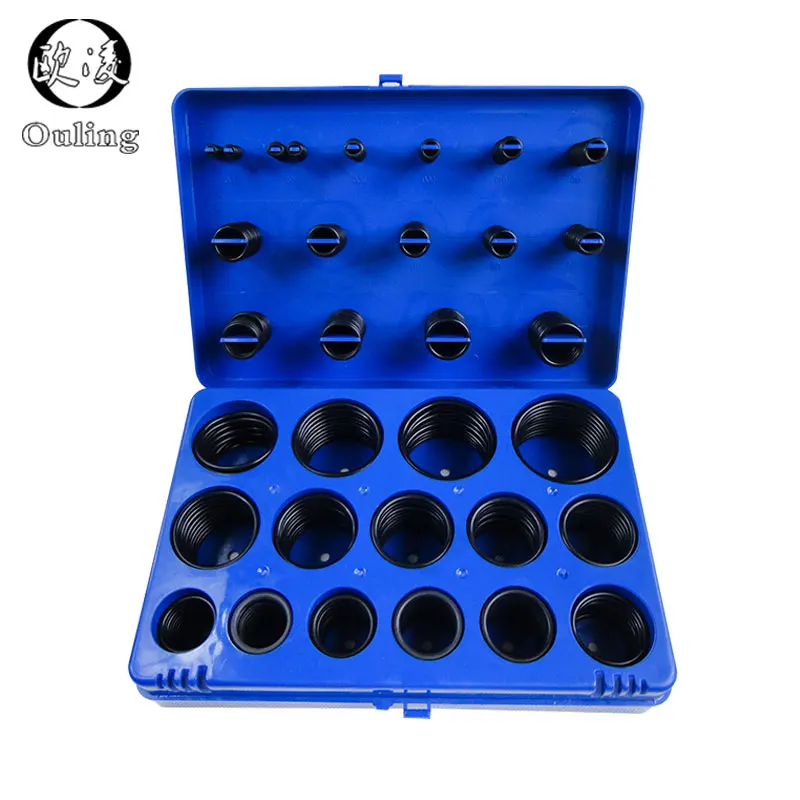 NBR O Rings Rubber Ring Kit 30Sizes Nitrile ORing Sealing O-rings Set Gasket Blue Assortment Kit Box Oil resistance Ring