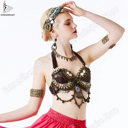 New Tribal Gypsy Reggiseno di Ballo di Pancia ATS Reggiseno Registrabile Delle Donne A Mano Che Borda Vestiti Bellydance Top Stile di Costumi Gypsy