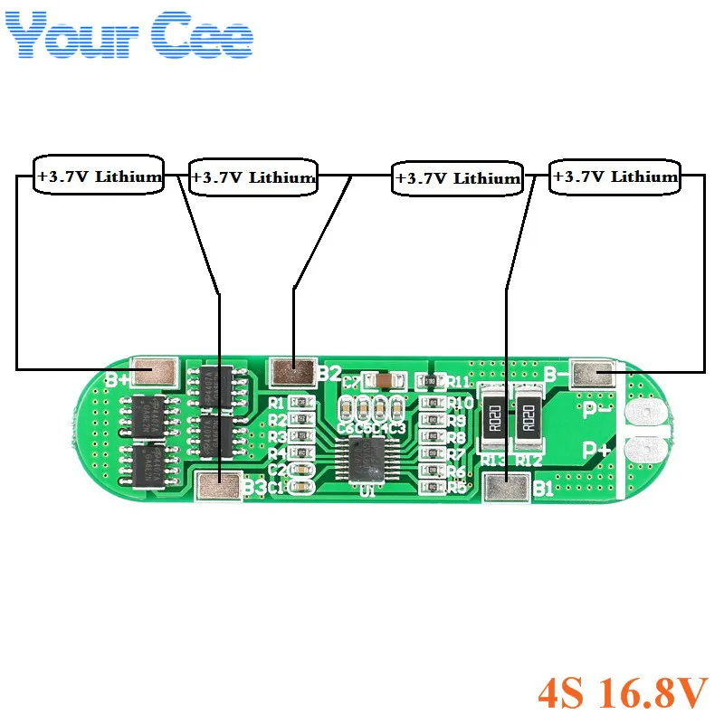 5pcs/1pc 4S 8A 16.8V 18650 Li-ion Lithium Battery Charger Chargering PCB BMS Lipo Battery Cell Protection Board Module