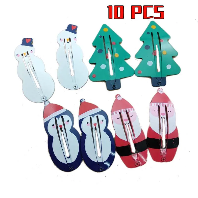 10Pcs/set Christmas Hairpins for Girl Hair Clip Child Holiday Gift Children Hair Accessories