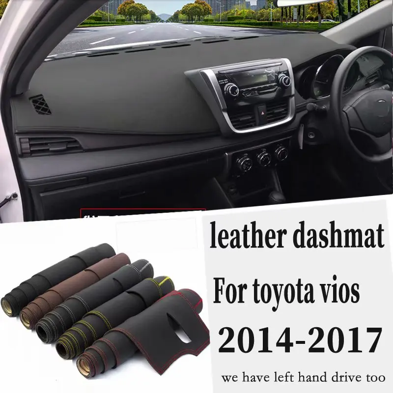 

Кожаный коврик для приборной панели для Toyota vios 2014, 2015, 2016, 2917, коврик для приборной панели, коврик для приборной панели, коврик, аксессуары для стайлинга автомобиля на заказ