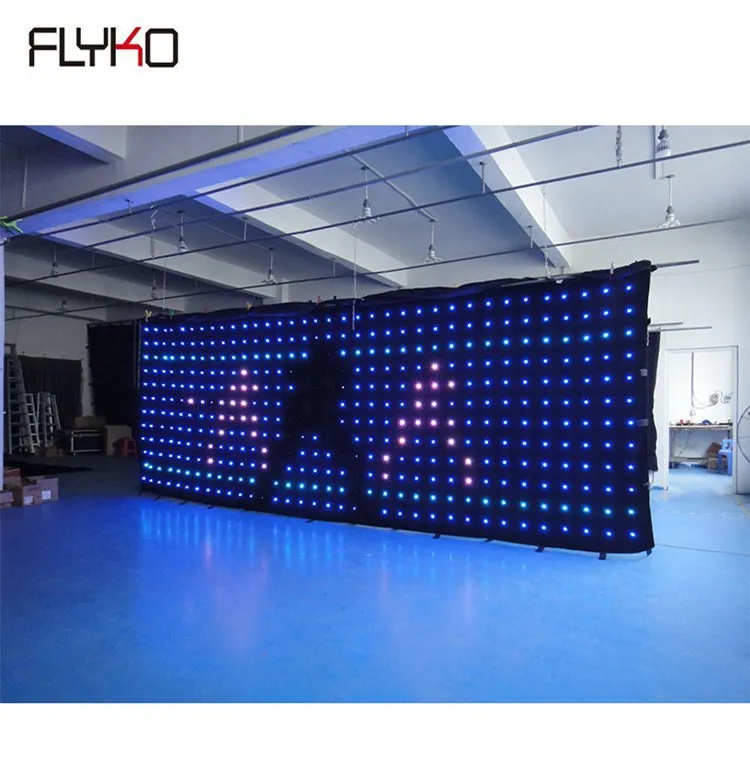 

Flyko factory price 2x6m SD controller hot inflatable night club video decoration curtain/fireproof