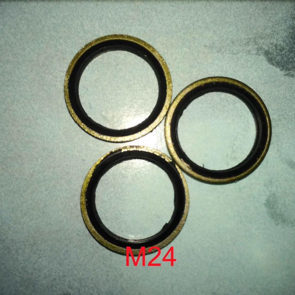 

25 PCS Metal Rubber Washer O Ring Gasket Fit M24