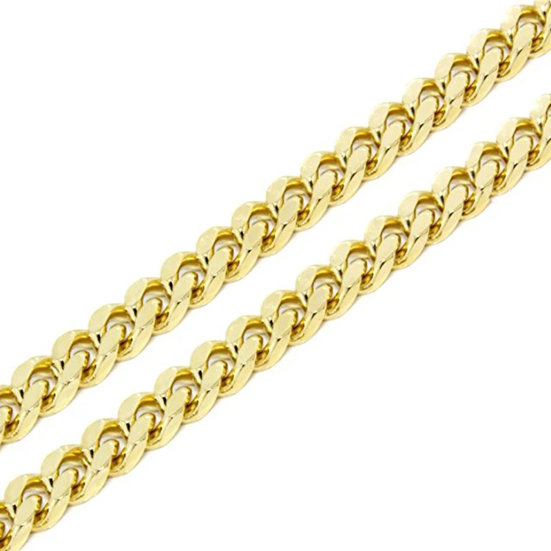 High Quality Heavy 10mm Men Necklace Chain 24k Gold Color Filled Fashion Jewelry Cuban Chain Necklaces For Male