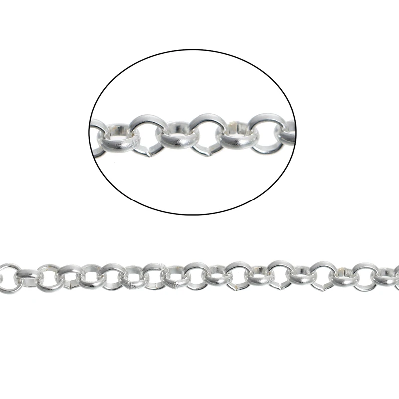 DoreenBeads 400cm 실버 색상 링크 체인 결과 3*4mm (B02480), 이우