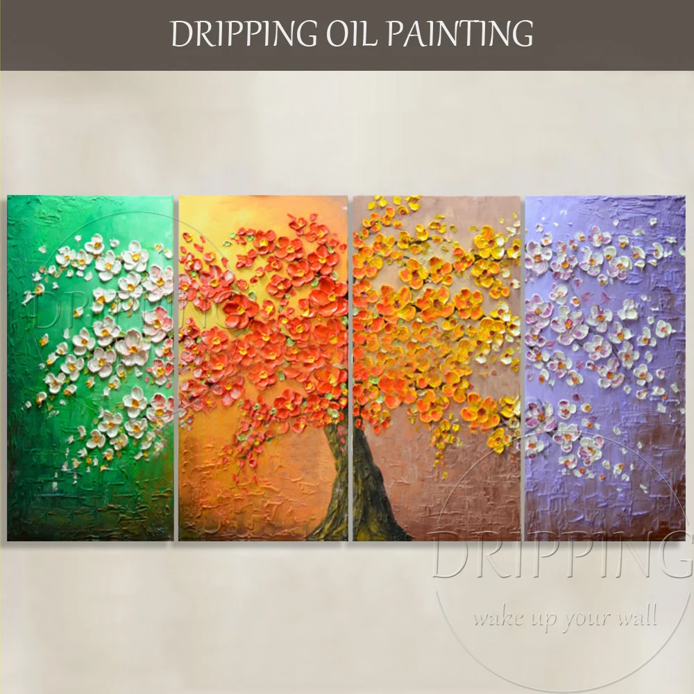 

Artist Hand-painted High Quality Colorful Flower Tree Oil Painting on Canvas Vivid Colors Landscape Oil Painting for Living Room