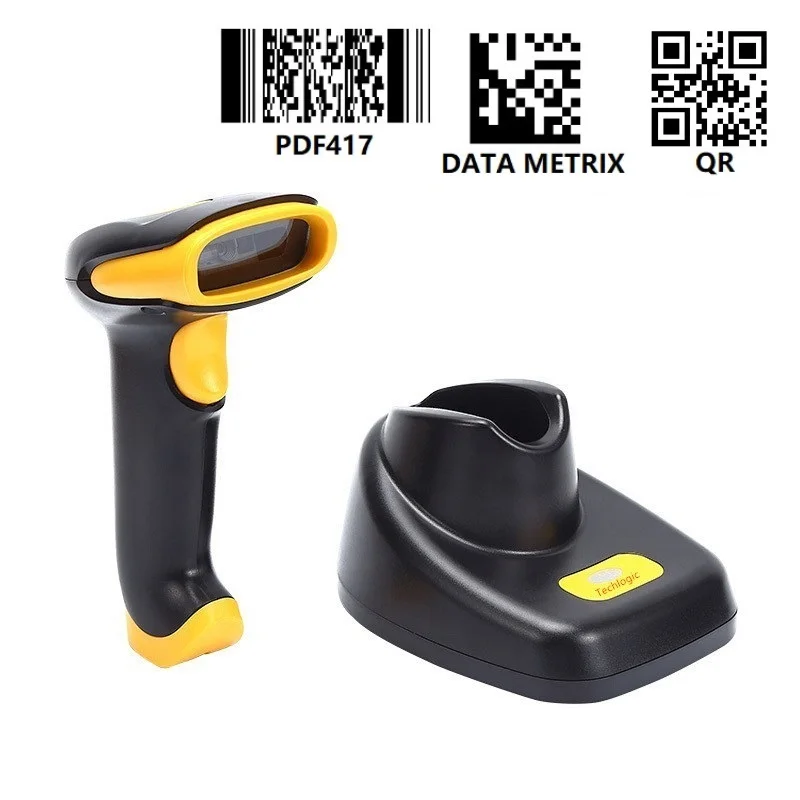 

2D Barcode Scanner 2D Wireless Bar Code Reader with Charging Stand and 2M Storage Long distance QR PDF417 Bar Gun
