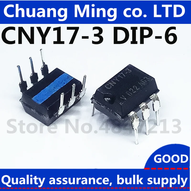 100pcs/lot CNY17-3 DIP6 CNY17F-3 CNY17 Transistor output optocouplers NPN Phototransistor New original free shipping