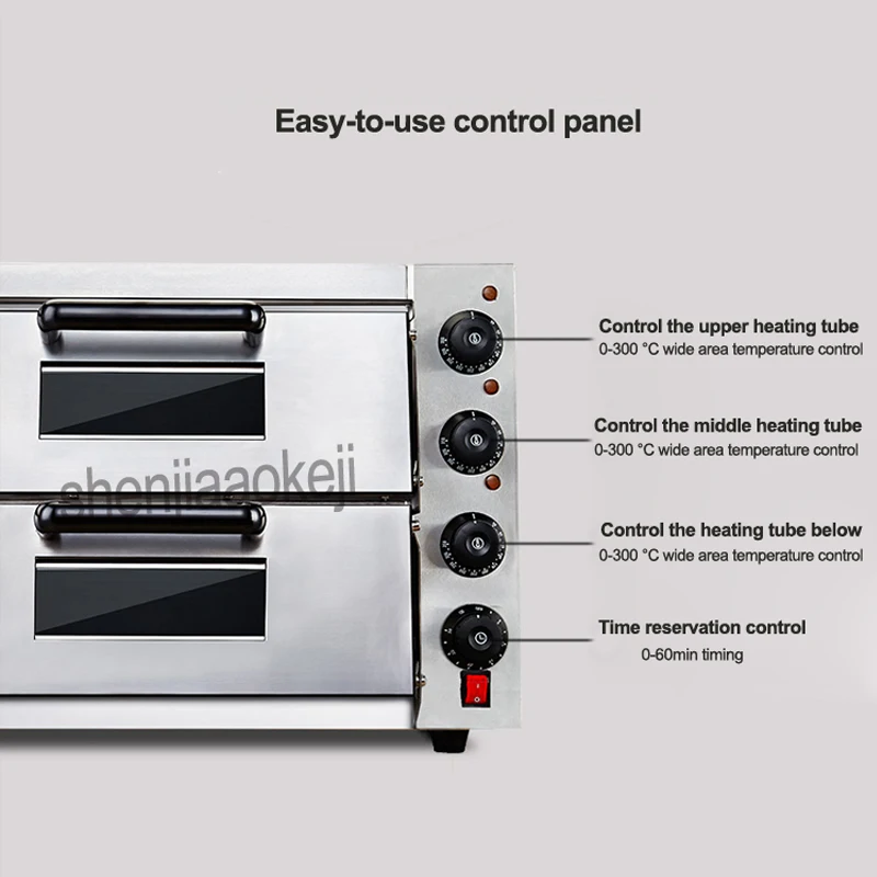 Commercial thermometer Electric double pizza oven/mini baking oven/bread/cake toaster hot Plate Oven WL002 220v 3kw 1PC