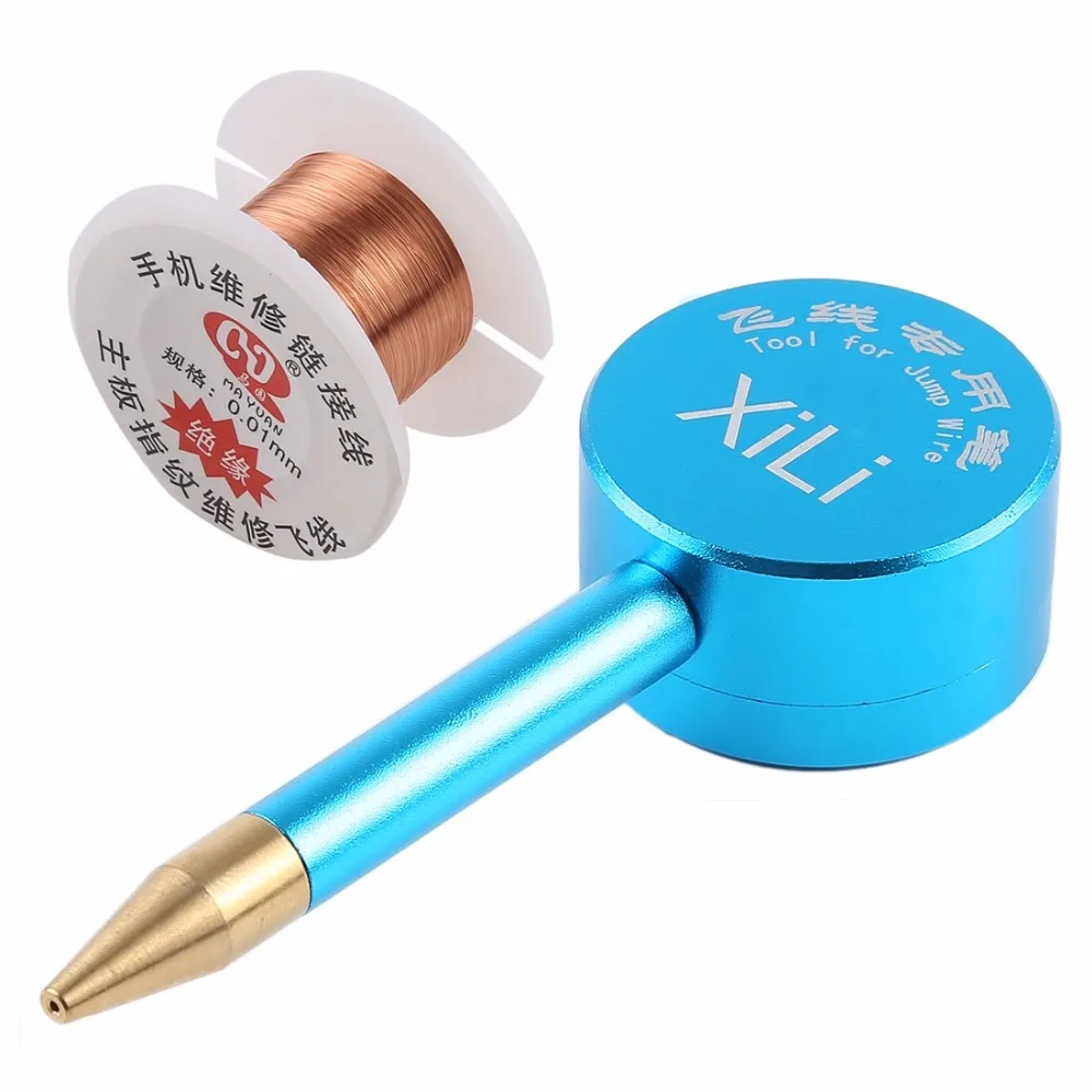 0.01mm Motherboard Fingerprint Jump Fly Wire Box Set Flying Line Pen Spot Welding Fly Wire Repair Tools for iPhone Samsung etc