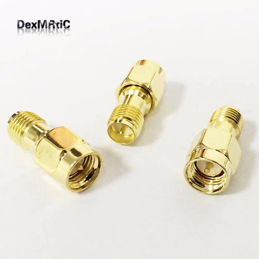 

2pc RP-SMA female jack switch SMA male plug RF Coax Adapter convertor straight goldplated NEW wholesale