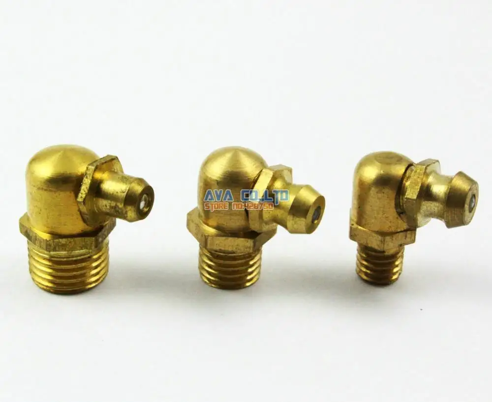 20 Pieces M6 Brass 90 Degree Grease Zerk Grease Nipple Fitting