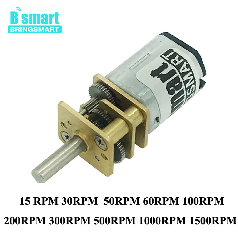 Bringsmart 3V 6V Micro DC Gear Motor 12 Volt With 15-1500RPM Speed And Reversed Control Low Noise Reducer For Toy Motor DIY