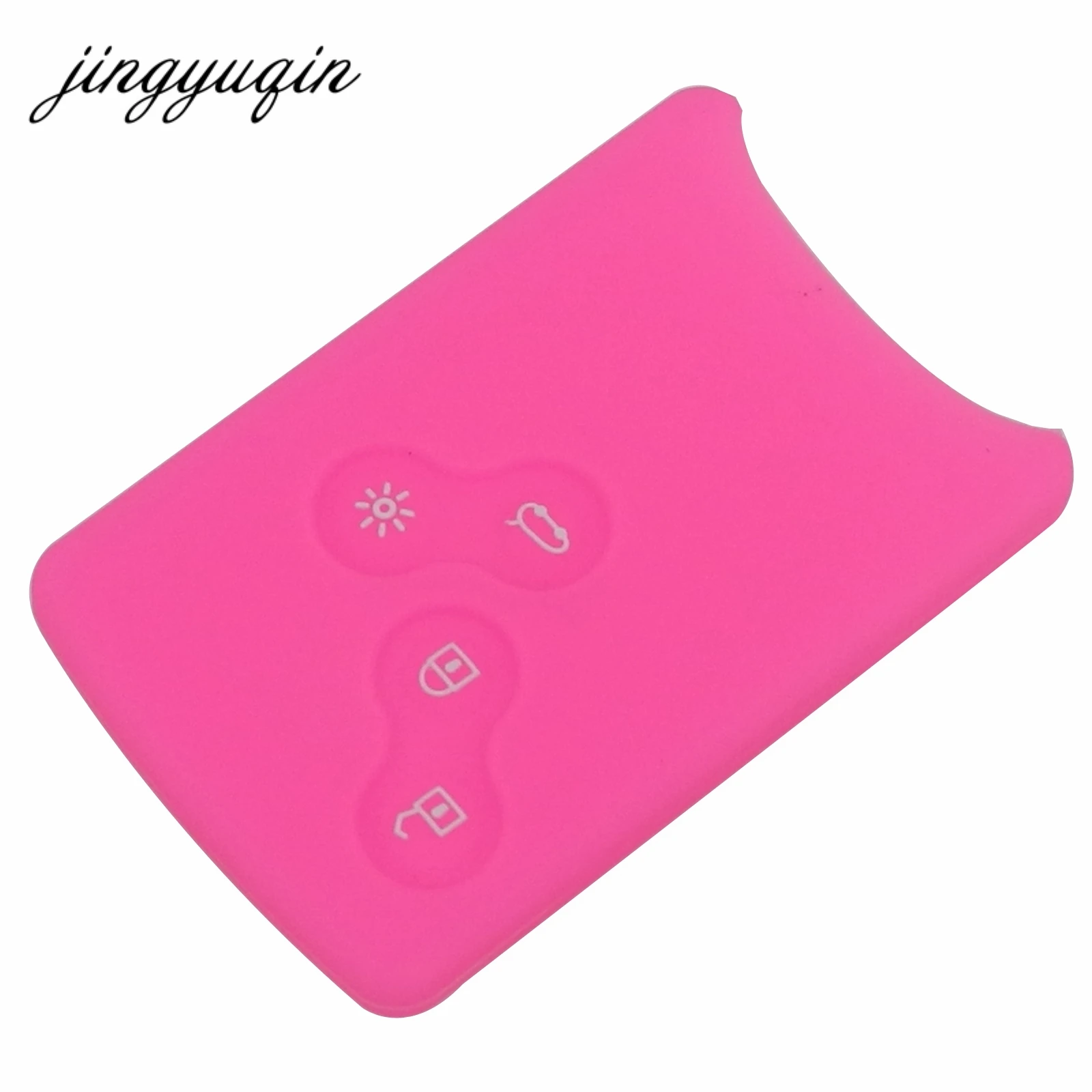 Jingyuqin custodia protettiva in Silicone per chiave a 4 pulsanti per Renault Clio Logan Megane 2 3 Koleos custodia portachiavi con carta scenica