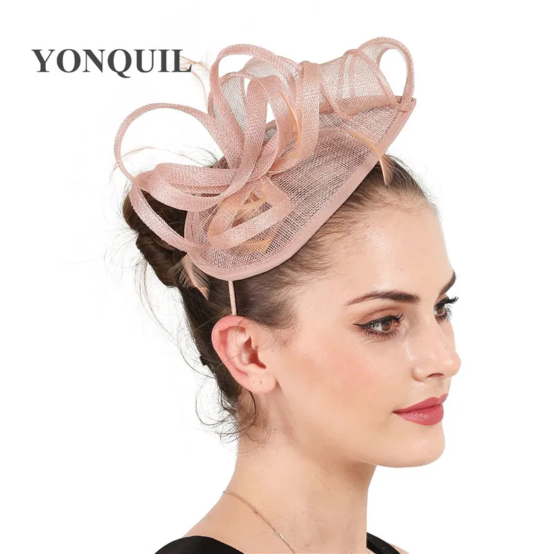 

New Color Gorgeous T-Stage Show Fascinator Headwear Women Sinamay Fashion Loops Fascinators Hats Ladies Fancy Feathers Millinery